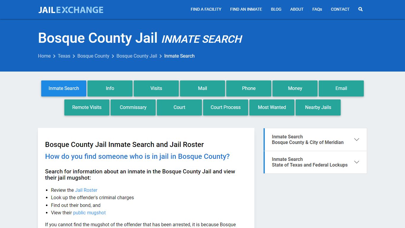 Inmate Search: Roster & Mugshots - Bosque County Jail, TX