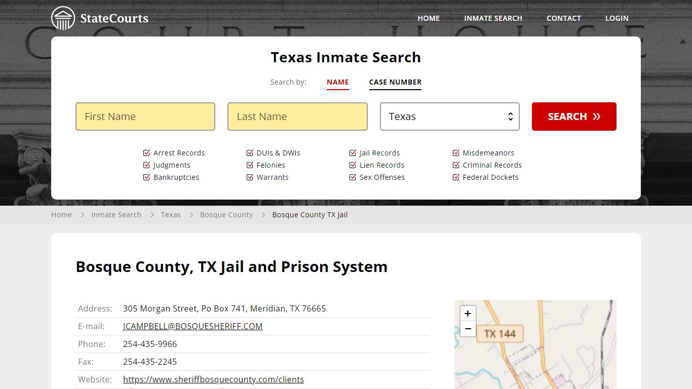 Bosque County TX Jail Inmate Records Search, Texas - StateCourts